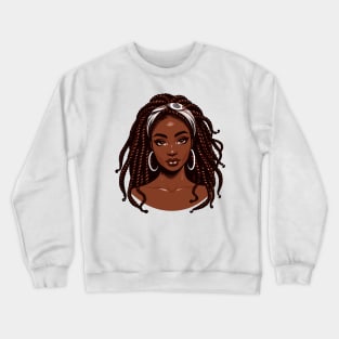 Afrocentric Woman with Braided Hair Crewneck Sweatshirt